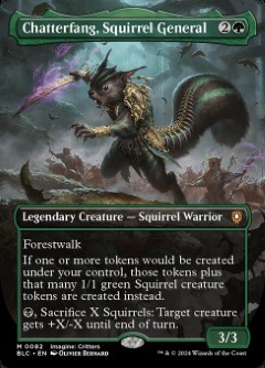 Chatterfang, Squirrel General Bloomburrow Commander Critters Bordless Art